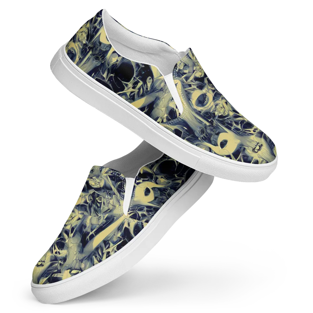 Lunar Distortion on Women's Slip-On Canvas Shoes — Front