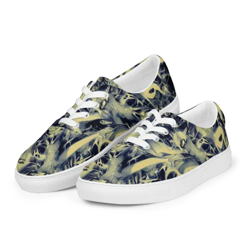 Lunar Distortion on a Men's Lace-Up Canvas Shoes