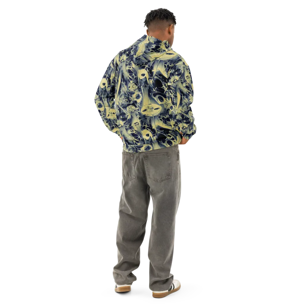 Lunar Distortion on Cotton Hoodie — Back