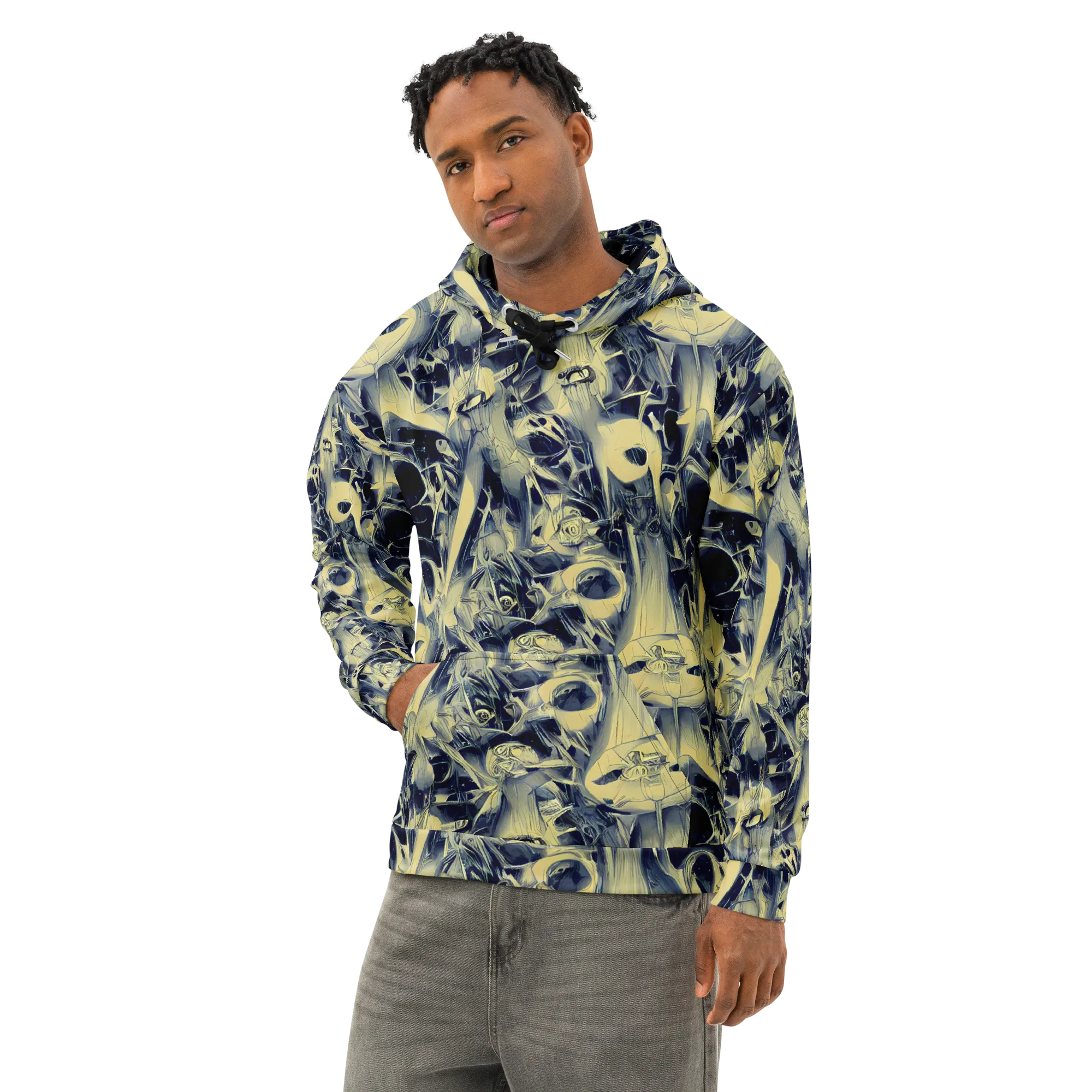 Lunar Distortion on Cotton Hoodie — Left Front