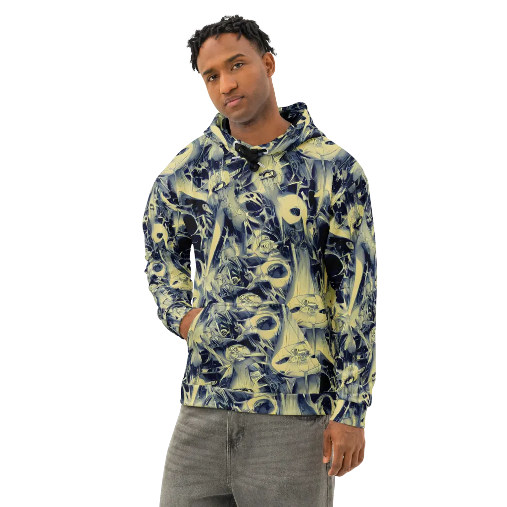 Lunar Distortion on Cotton Hoodie — Left Front