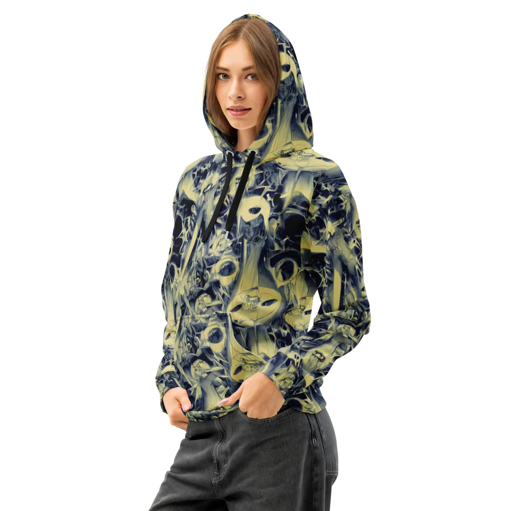 Lunar Distortion on Cotton Hoodie — Left Front