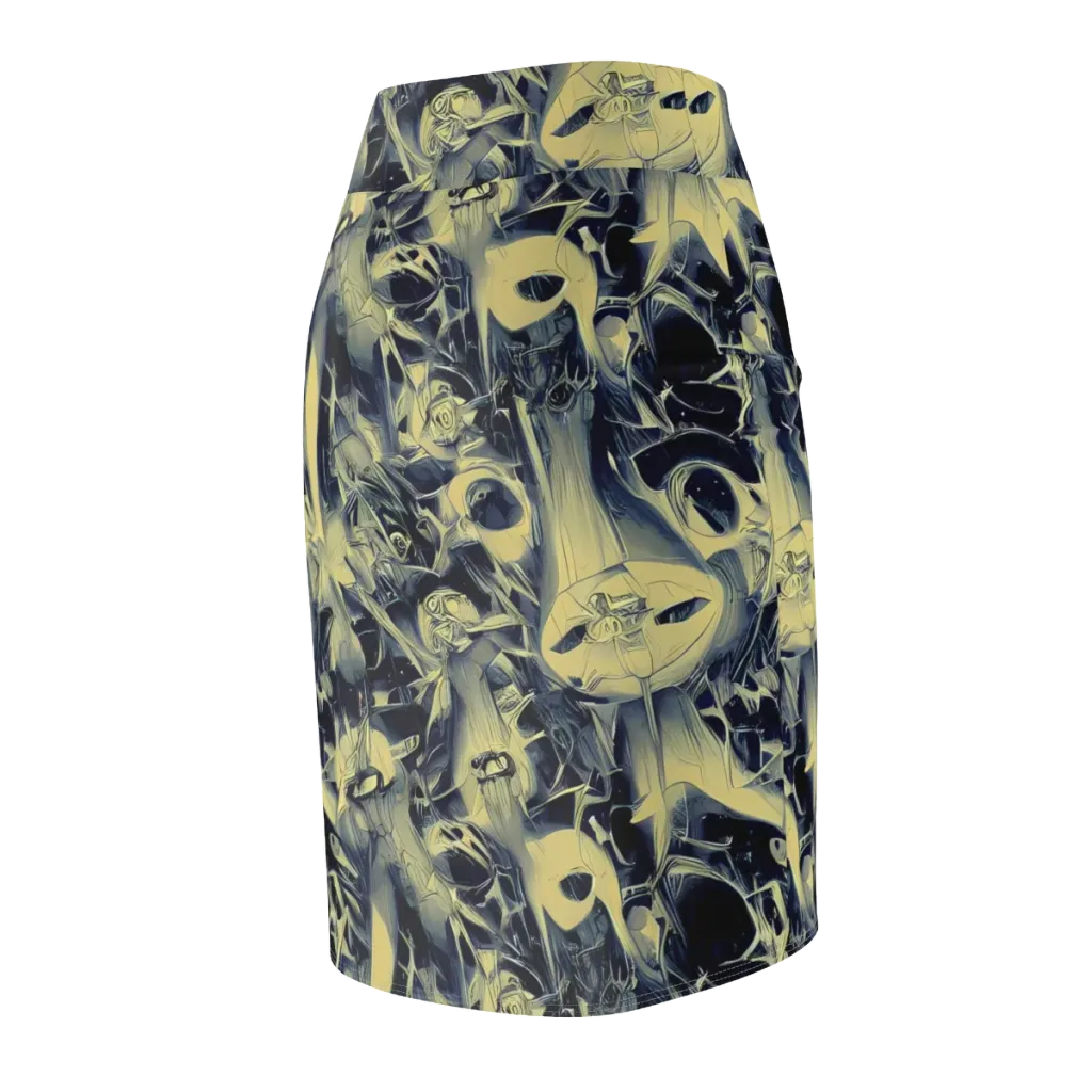Lunar Distortion on Pencil Skirt — Back Side