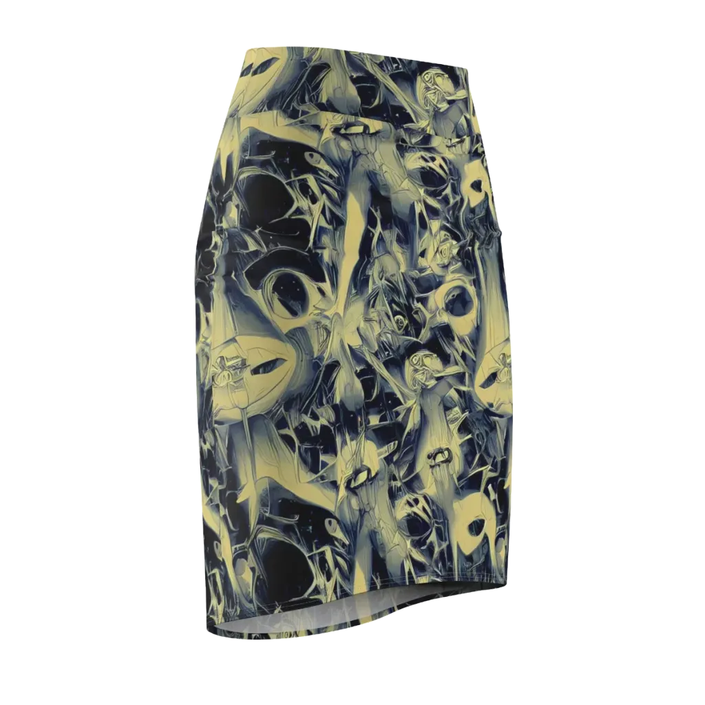 Lunar Distortion on Pencil Skirt — Front Side