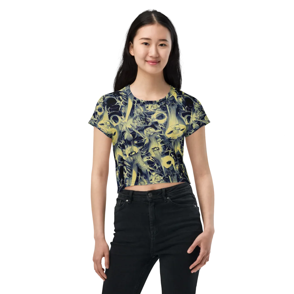 Lunar Distortion on Crop Tee — Front