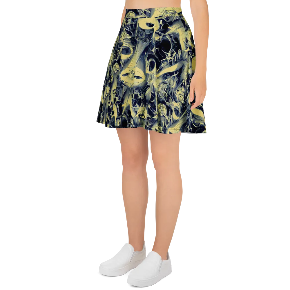 Lunar Distortion on Skater Skirt — Left
