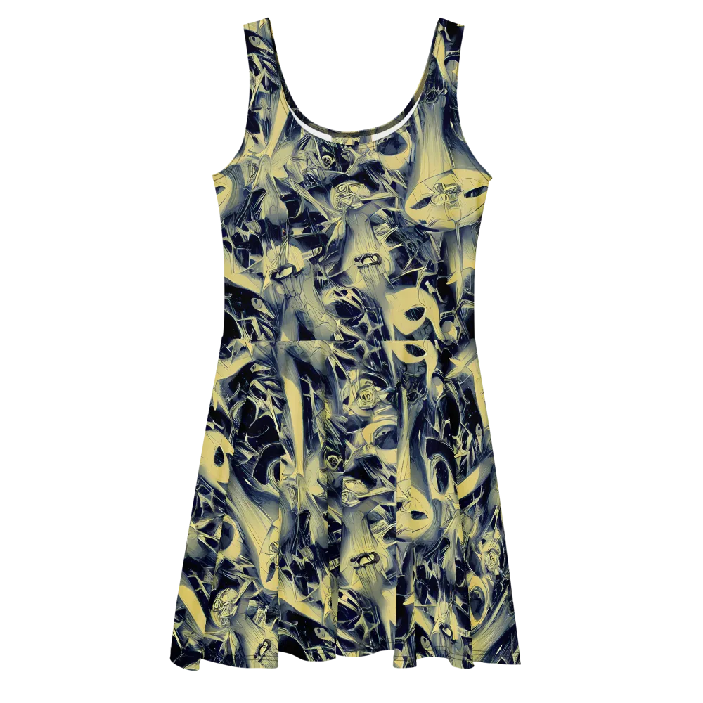 Lunar Distortion on Skater Dress — Front