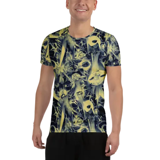 Lunar Distortion on a Men's Athletic T-Shirt