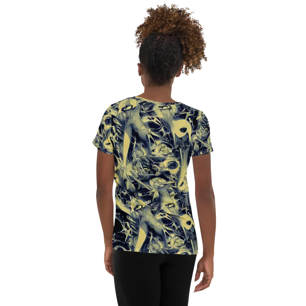 Lunar Distortion on Women's Athletic T-Shirt — Back