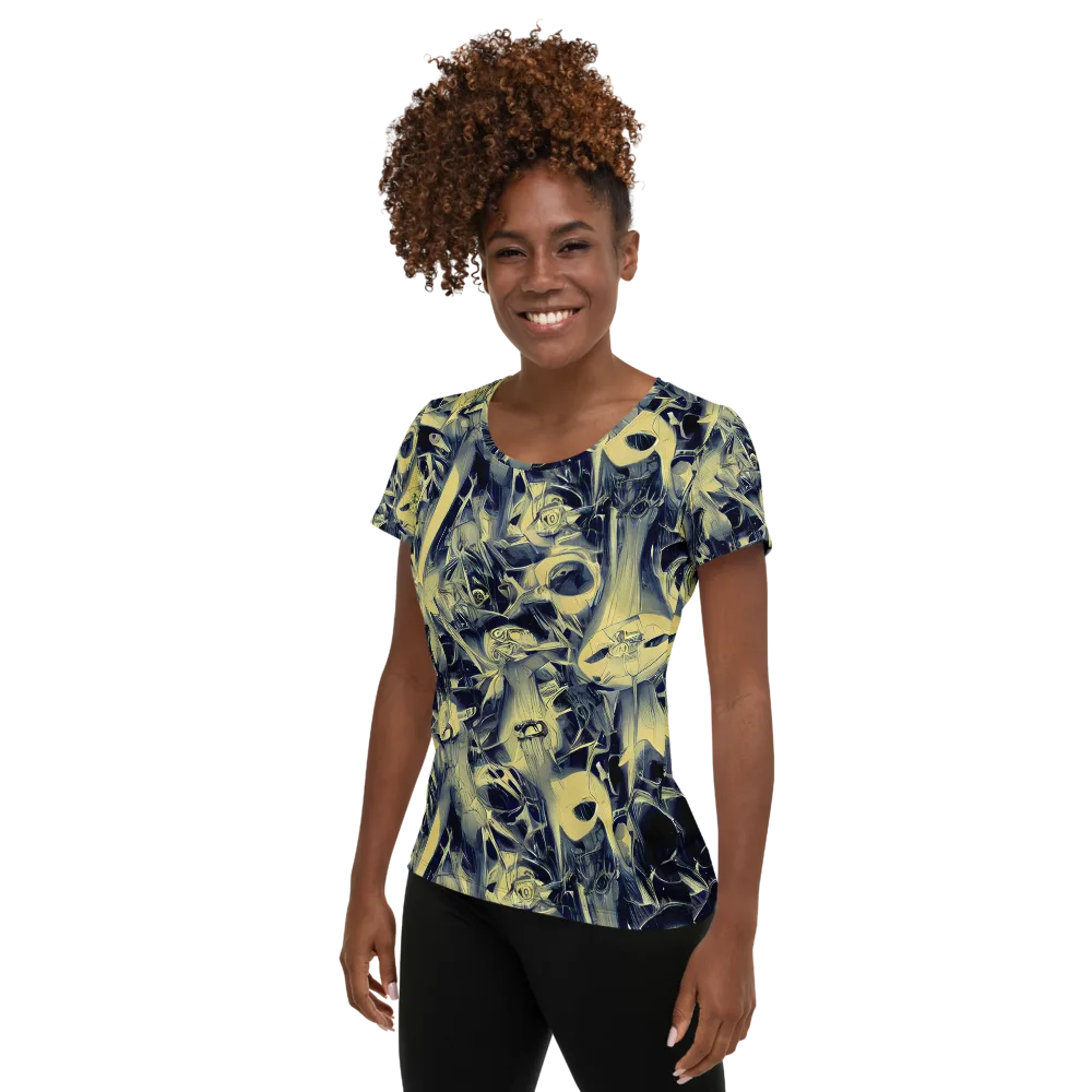 Lunar Distortion on Women's Athletic T-Shirt — Left