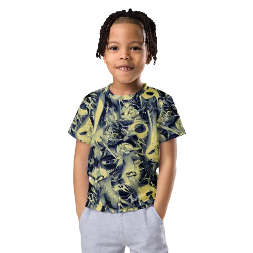 Lunar Distortion on a Kids Crew Neck T-Shirt