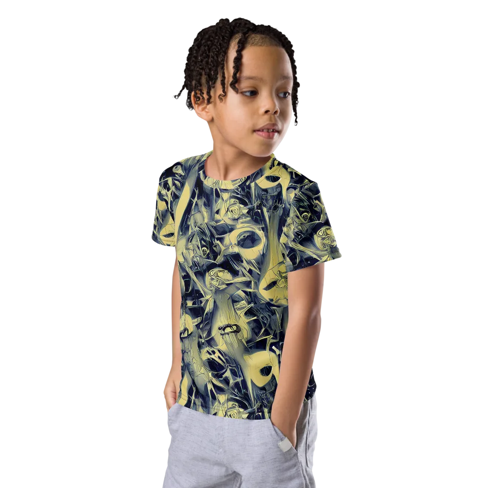 Lunar Distortion on Kids Crew Neck T-Shirt — Left Front