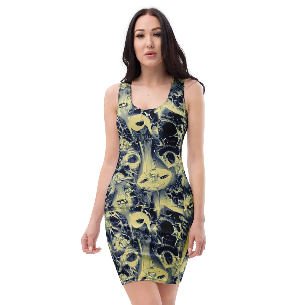 Lunar Distortion on Bodycon Dress — Front