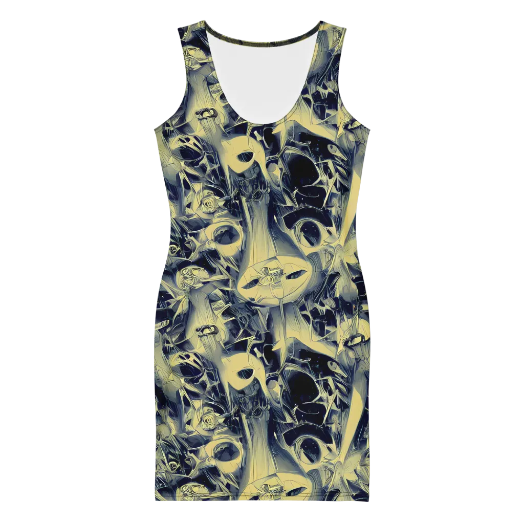 Lunar Distortion on Bodycon Dress — Front