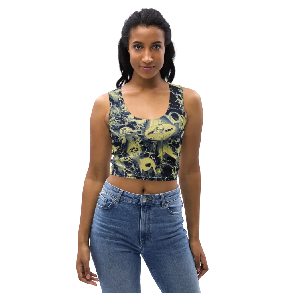 Lunar Distortion on Crop Top — Front