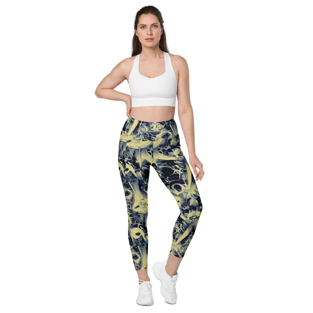 Lunar Distortion on Leggings with Pockets — Front