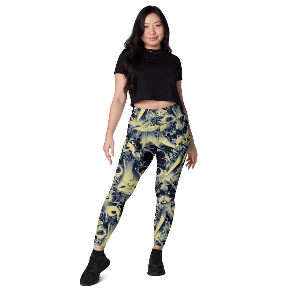 Lunar Distortion on Leggings with Pockets — Front