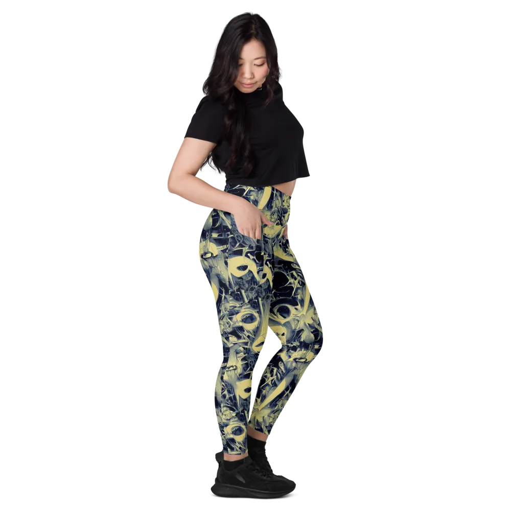 Lunar Distortion on Leggings with Pockets — Right