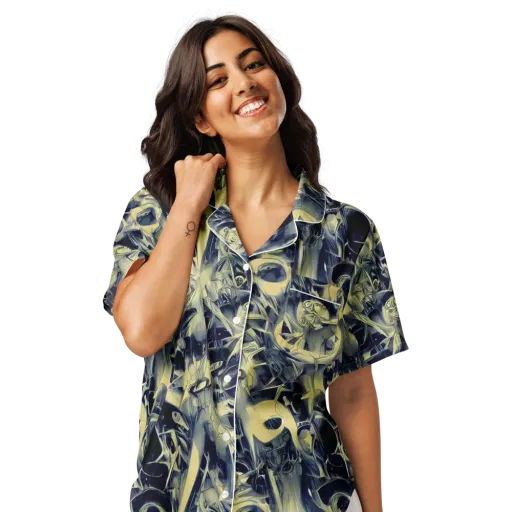 Lunar Distortion on a Women's Short Sleeve Pajama Top