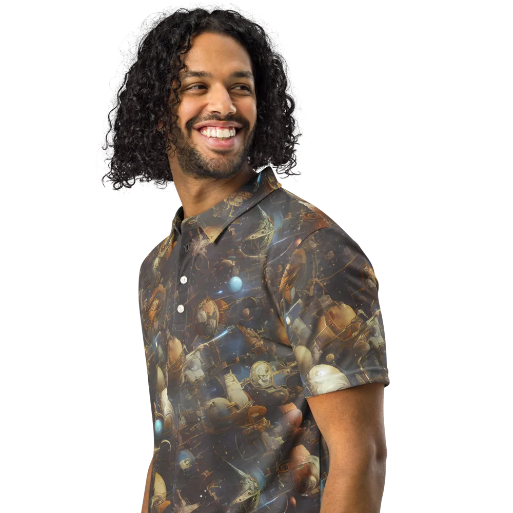 Nebula Foundry on Men's Slim Fit Polo Shirt — Left Front