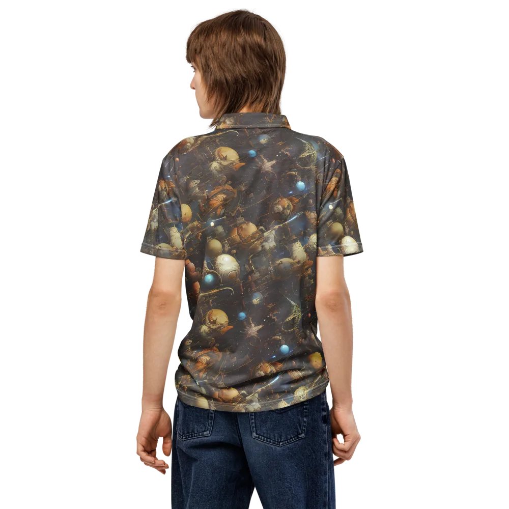 Nebula Foundry on Men's Slim Fit Polo Shirt — Back
