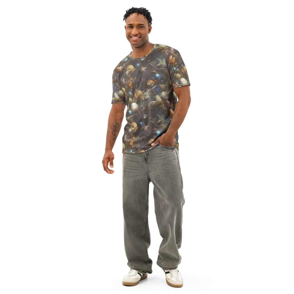 Nebula Foundry on Men's Cotton Crew Neck T-Shirt — Front