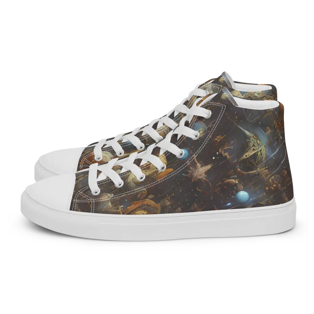 Nebula Foundry on Men's High Top Canvas Shoes — Left