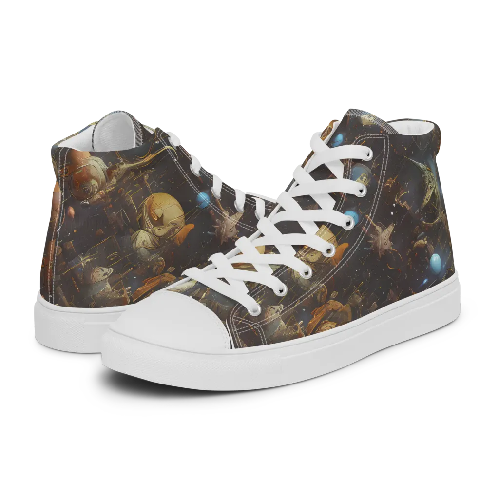 Nebula Foundry on Men's High Top Canvas Shoes — Left
