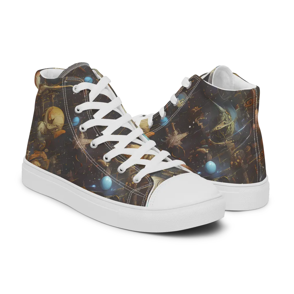 Nebula Foundry on Men's High Top Canvas Shoes — Right