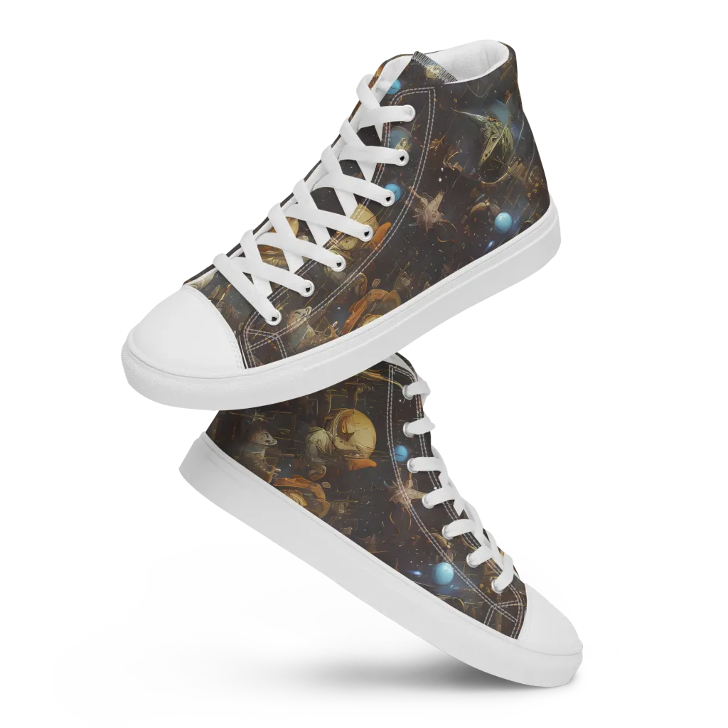 Nebula Foundry on Men's High Top Canvas Shoes — Front