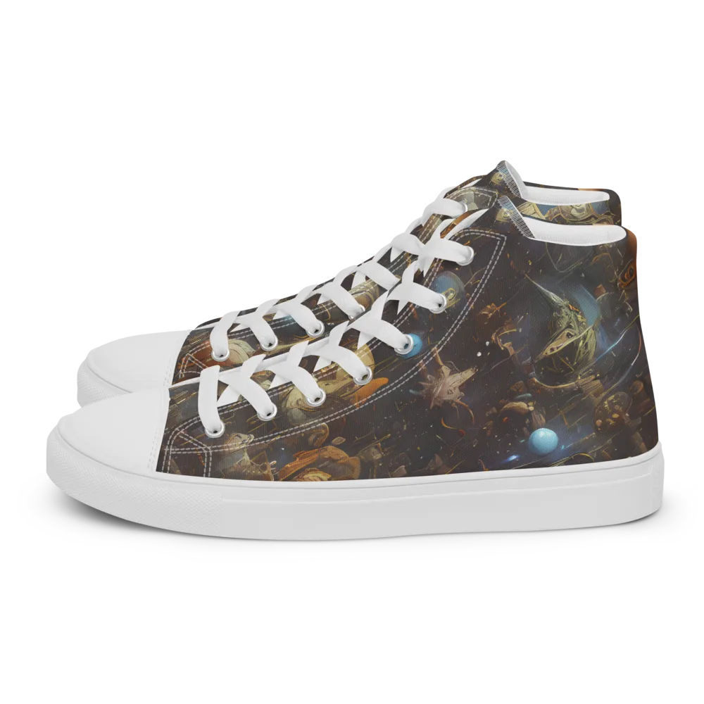 Nebula Foundry on Women's High Top Canvas Shoes — Left