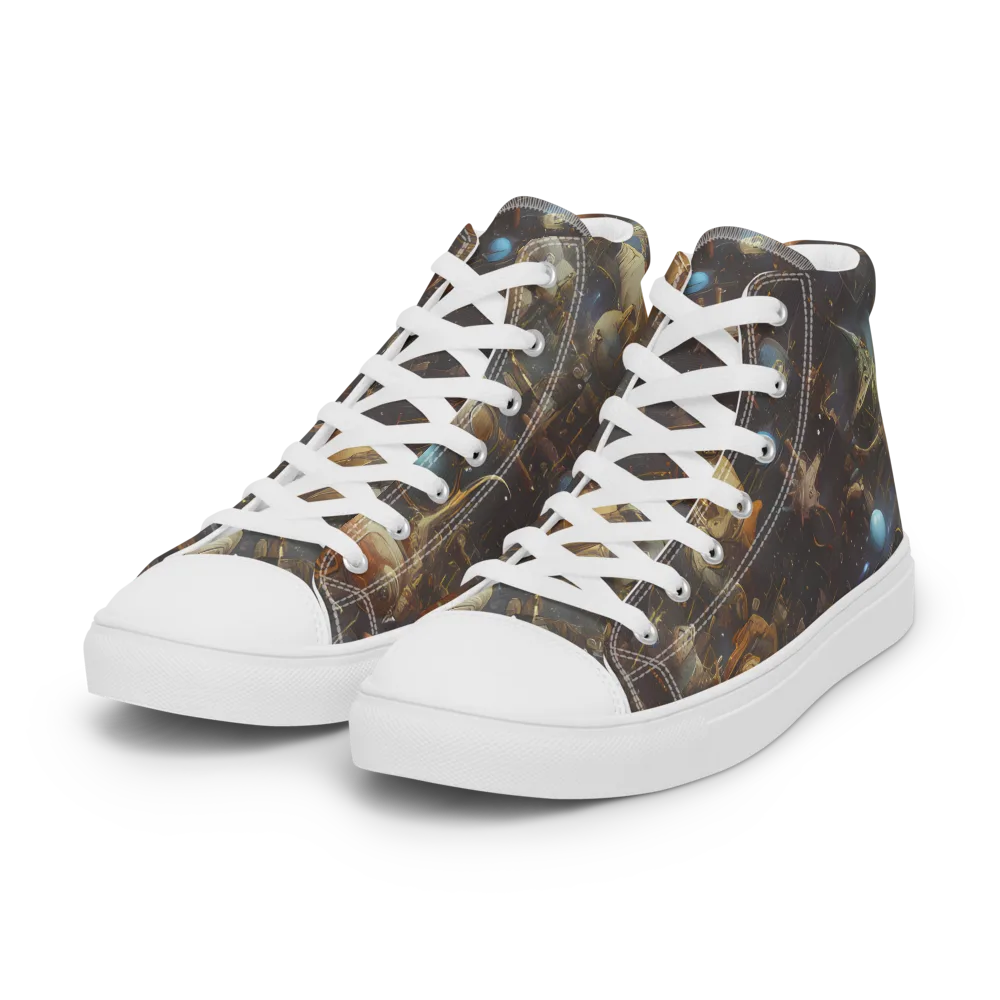 Nebula Foundry on Women's High Top Canvas Shoes — Left Front