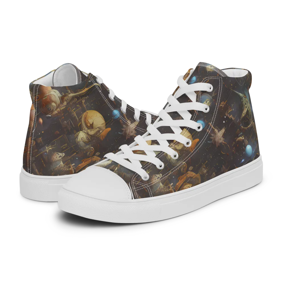 Nebula Foundry on Women's High Top Canvas Shoes — Left