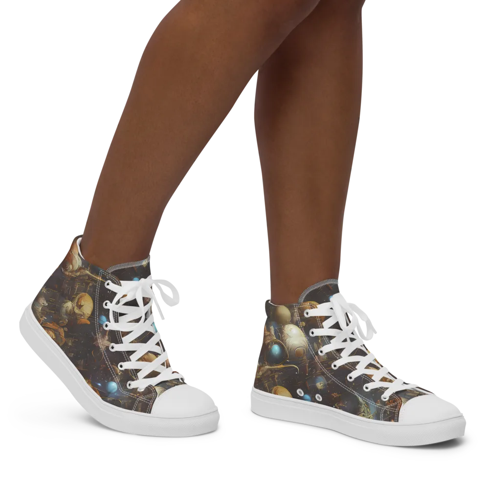Nebula Foundry on Women's High Top Canvas Shoes — Right
