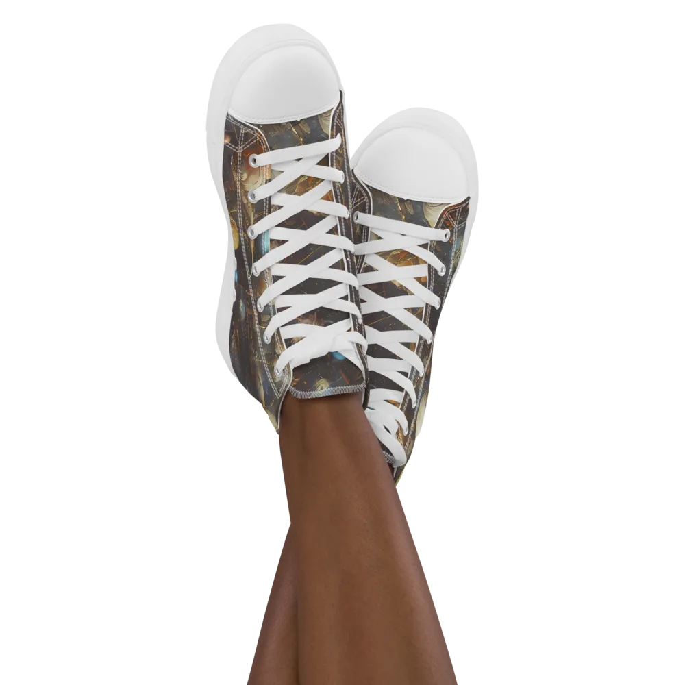 Nebula Foundry on Women's High Top Canvas Shoes — Front