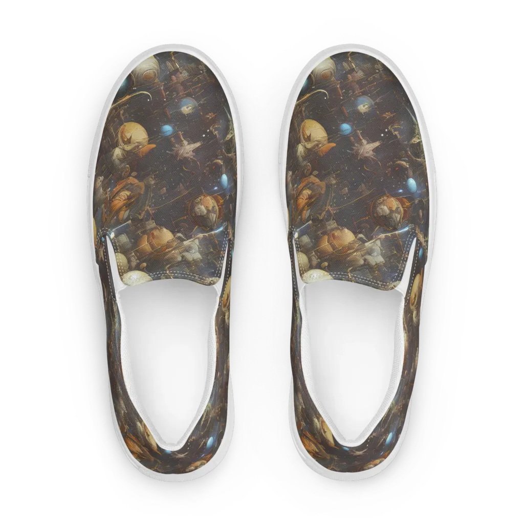 Nebula Foundry on Men's Slip-On Canvas Shoes — Front