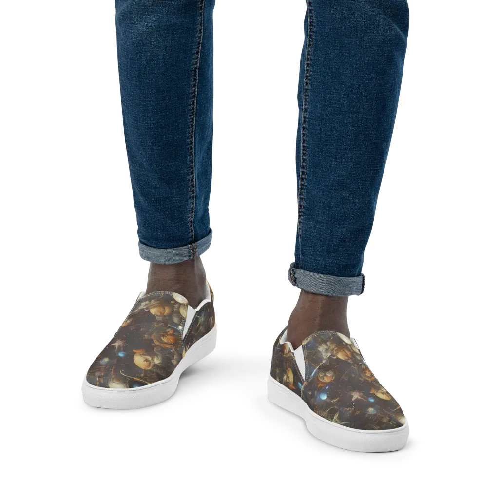 Nebula Foundry on Men's Slip-On Canvas Shoes — Front