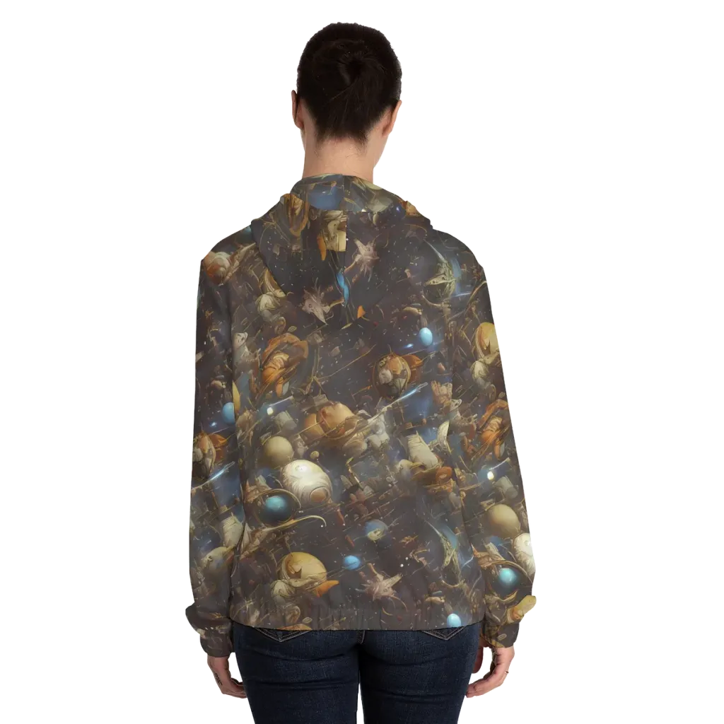 Nebula Foundry on Women's Full-Zip Hoodie — Back On Person