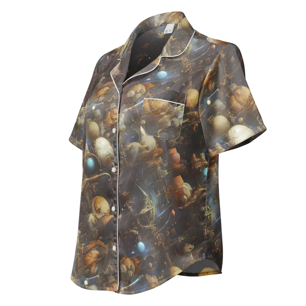 Nebula Foundry on Women's Short Sleeve Pajama Top — Left Front