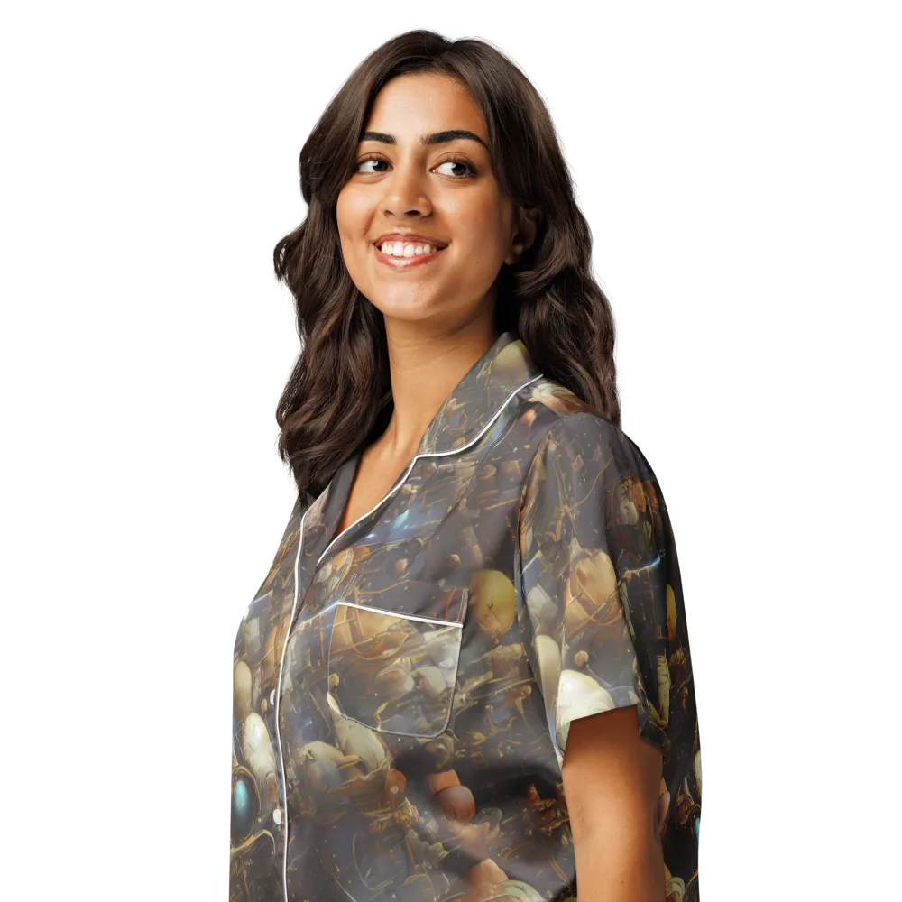 Nebula Foundry on Women's Short Sleeve Pajama Top — Left Front