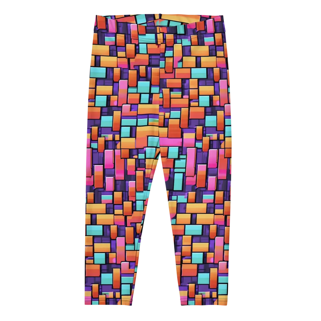 Neon Brickwork on Capri Leggings — Front