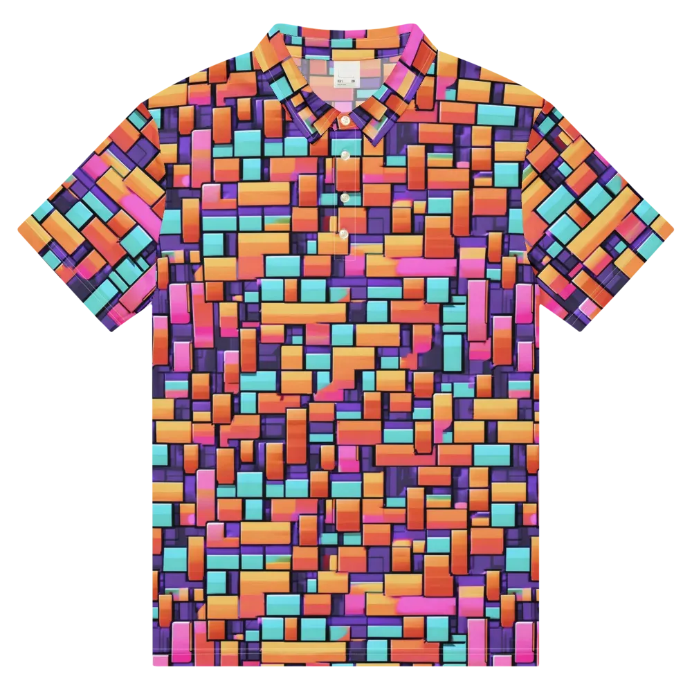 Neon Brickwork on Men's Slim Fit Polo Shirt — Front