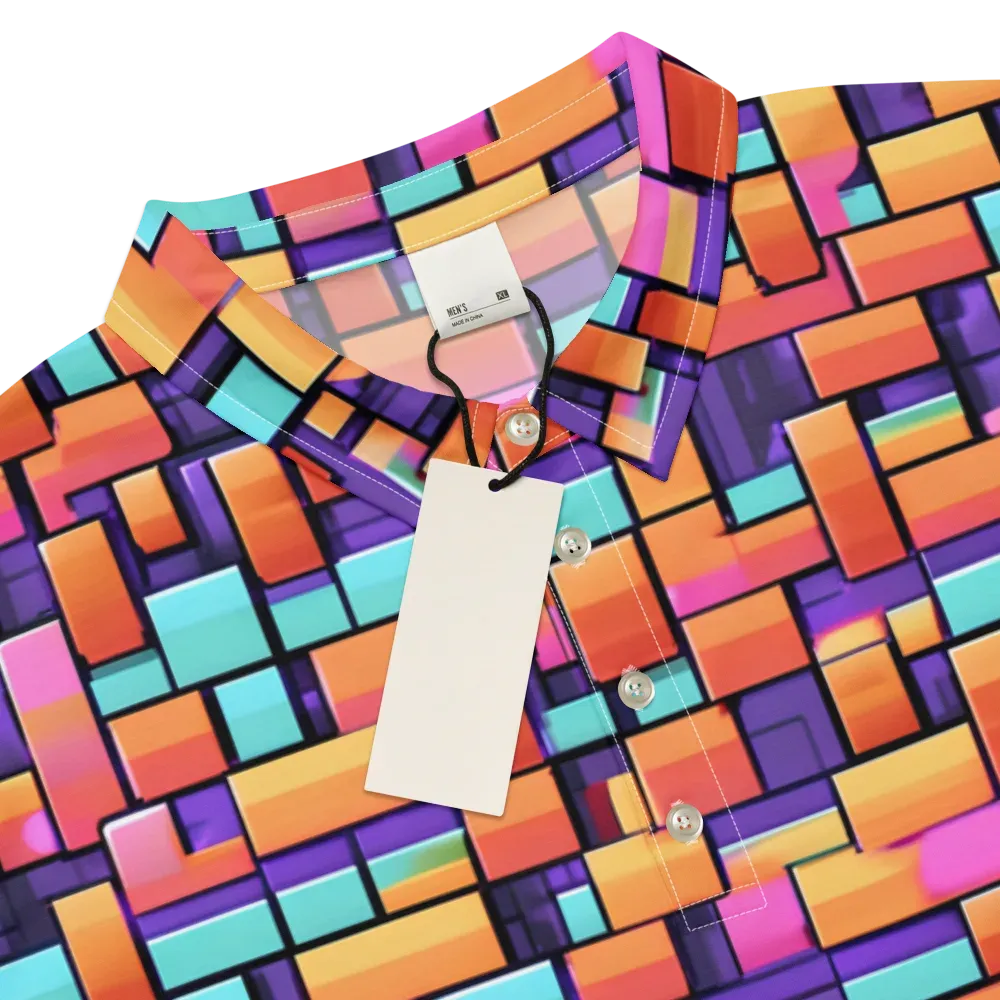 Neon Brickwork on Men's Slim Fit Polo Shirt — Product details