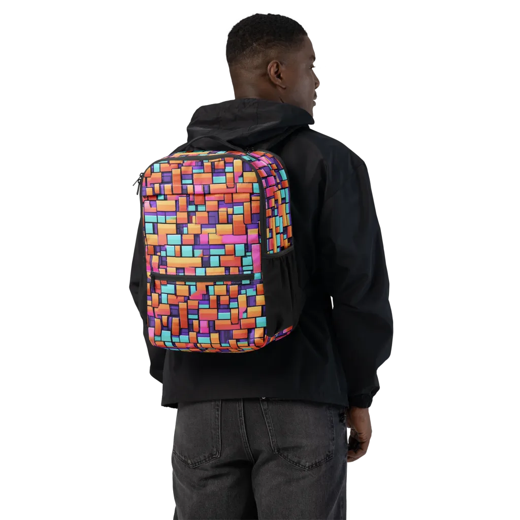 Neon Brickwork on Utility Backpack — Back