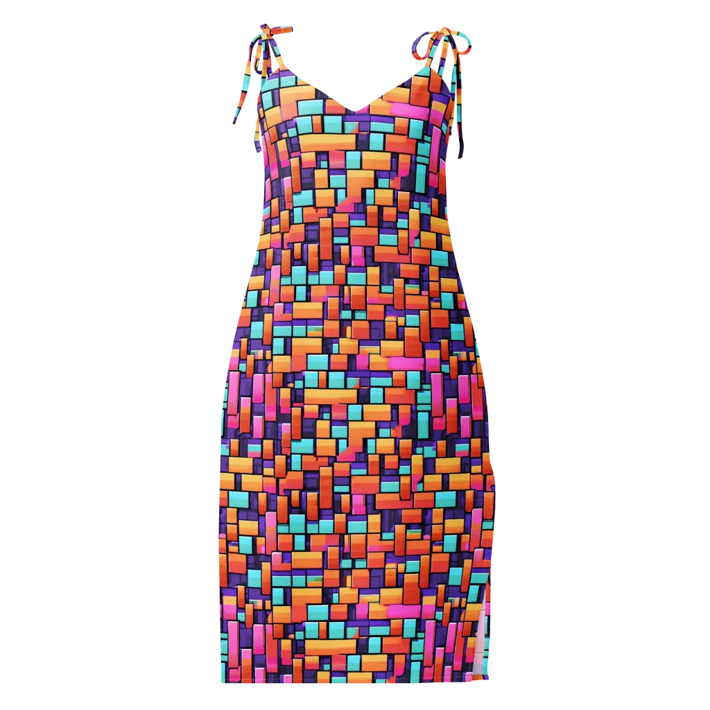 Neon Brickwork on Slip Dress — Front