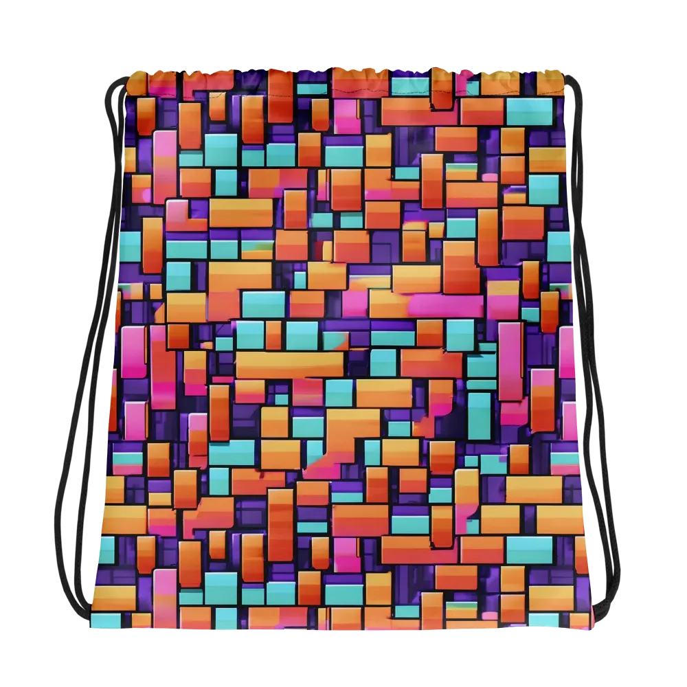 Neon Brickwork on Drawstring Bag — Photo