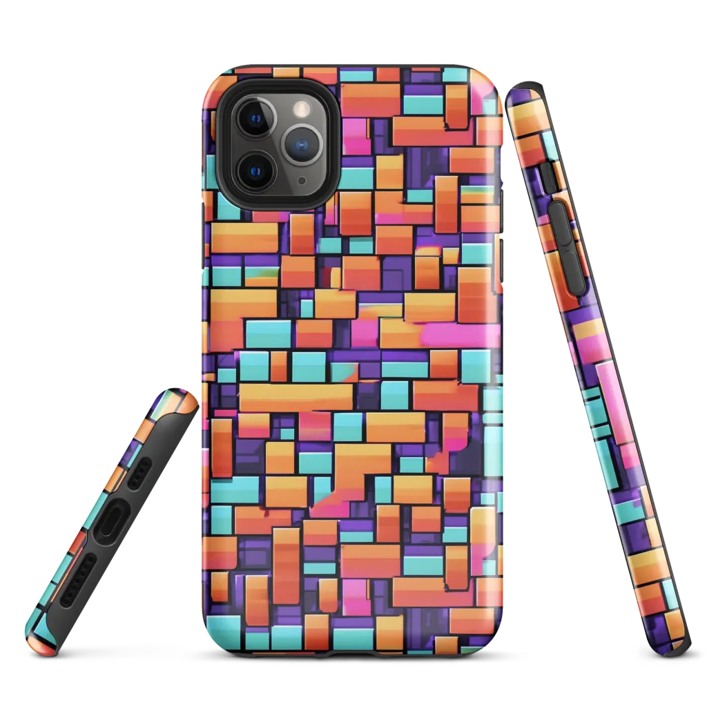 Neon Brickwork on Tough Case for iPhone® — Front