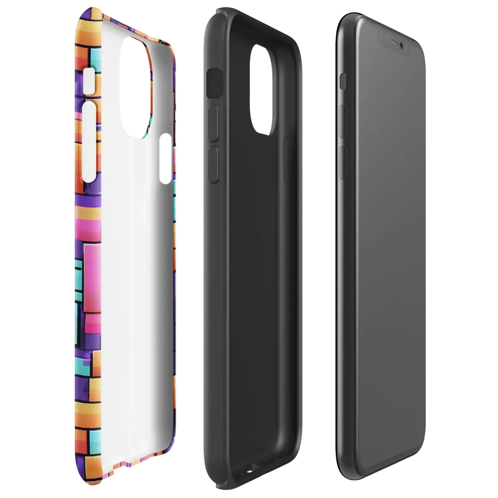 Neon Brickwork on Tough Case for iPhone® — Right