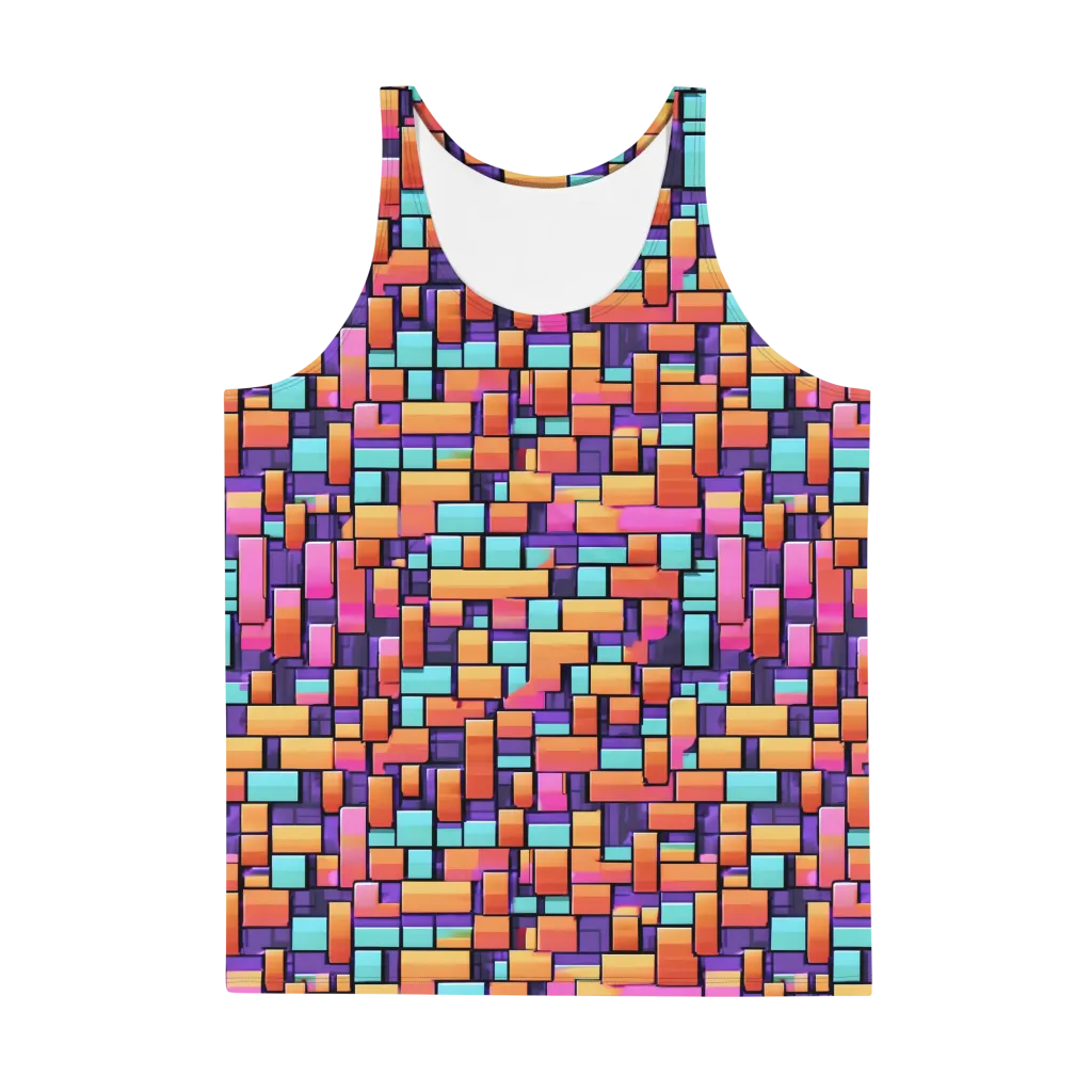 Neon Brickwork on Men's Tank Top — Front