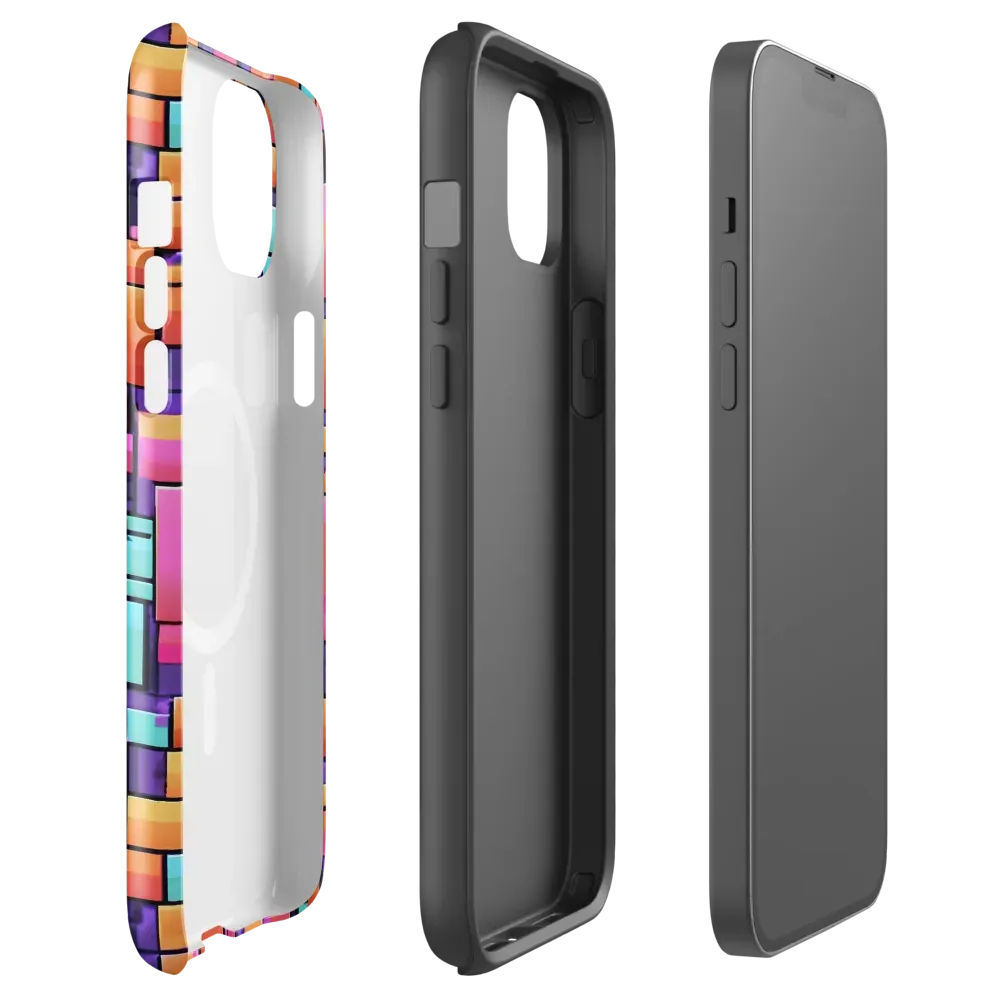 Neon Brickwork on MagSafe Tough Case for iPhone® — Front
